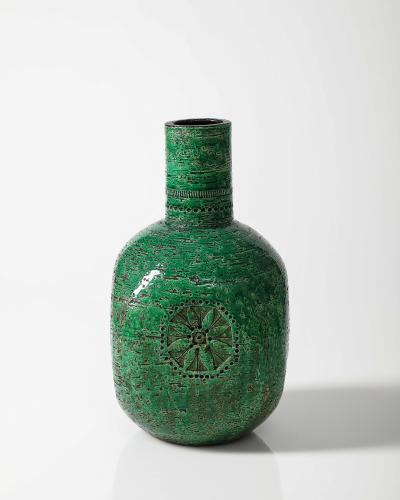 Aldo Londi Glazed Ceramic Vase by Aldo Londi for Bitossi Italy c 1955