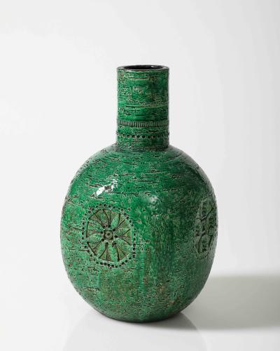 Aldo Londi Glazed Ceramic Vase by Aldo Londi for Bitossi Italy c 1955