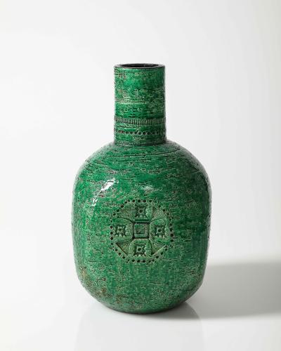 Aldo Londi Glazed Ceramic Vase by Aldo Londi for Bitossi Italy c 1955