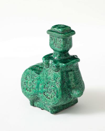 Aldo Londi Green Ceramic Therianthrope Sculpture by Aldo Londi for Bitossi Italy c 1960