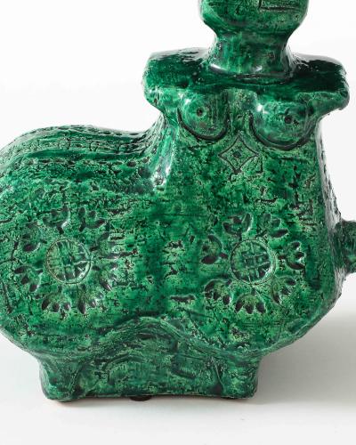 Aldo Londi Green Ceramic Therianthrope Sculpture by Aldo Londi for Bitossi Italy c 1960
