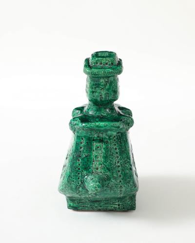 Aldo Londi Green Ceramic Therianthrope Sculpture by Aldo Londi for Bitossi Italy c 1960