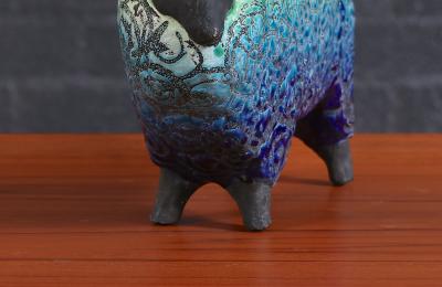 Aldo Londi Large Aldo Londi Glazed Ceramic Ram Sculpture for Bitossi Studio