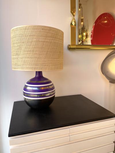 Aldo Londi Large Ceramic Lamp by Aldo Londi for Bitossi Italy 1970s