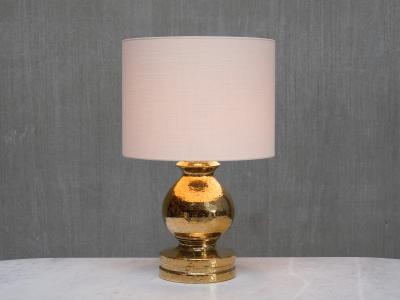 Aldo Londi Large Pair of Aldo Londi Gold Glazed Ceramic Table Lamps Luxus Vittsj 1970s