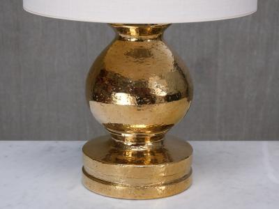 Aldo Londi Large Pair of Aldo Londi Gold Glazed Ceramic Table Lamps Luxus Vittsj 1970s