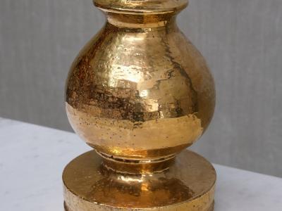 Aldo Londi Large Pair of Aldo Londi Gold Glazed Ceramic Table Lamps Luxus Vittsj 1970s