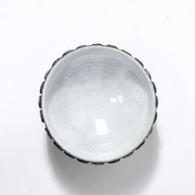 Aldo Londi Mid Century Burnt Umber Multicolor Blue Ceramic Bowl by Aldo Londi for Vistosi
