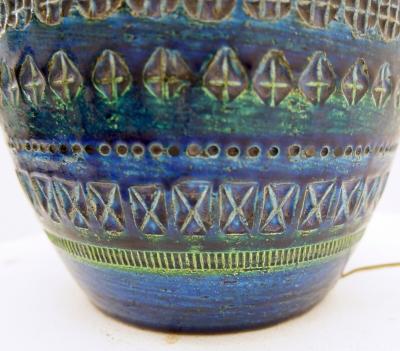 Aldo Londi Mid Century Rimini Blue Ceramic Table Lamp by Aldo Londi for Bitossi