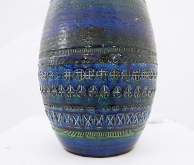Aldo Londi Mid Century Rimini Blue Ceramic Table Lamp by Aldo Londi for Bitossi