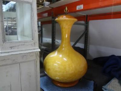Aldo Londi Monumental Italian Midcentury Glazed Ceramic Lamp