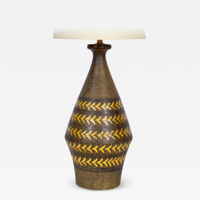 Aldo Londi Substantial Aldo Londi for Bitossi Arrowhead Ceramic Table Lamp C 1960