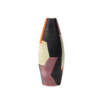 Aldo Londi Tall Aldo Londi Bitossi Raymor Vase Ceramic Abstract Geometric Signed