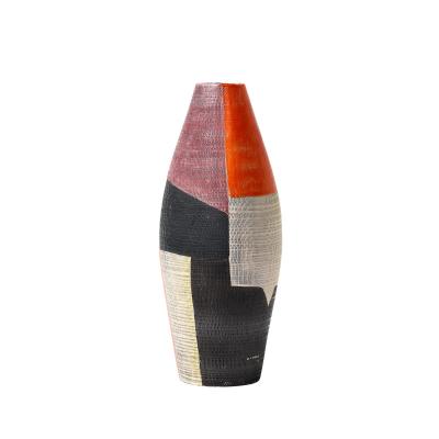 Aldo Londi Tall Aldo Londi Bitossi Raymor Vase Ceramic Abstract Geometric Signed