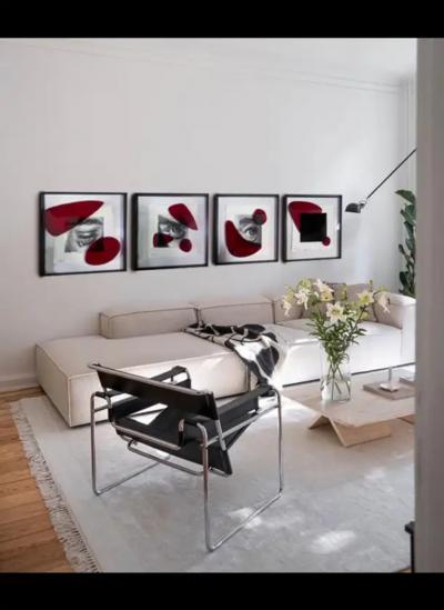 Aldo Michelangeli Mixed Media Works on Paper Organic Intervention Set of Four