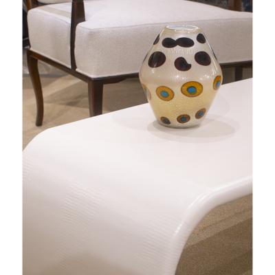 Aldo Nason Aldo Nason Hand Blown Vase in Amber Glass with Murrhines and Silver Foil 1950s