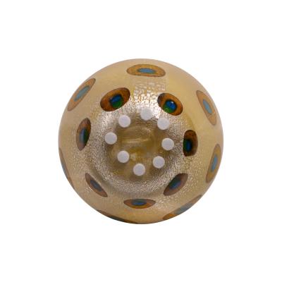 Aldo Nason Aldo Nason Hand Blown Vase in Amber Glass with Murrhines and Silver Foil 1950s