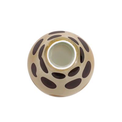 Aldo Nason Aldo Nason Hand Blown Vase in Amber Glass with Murrhines and Silver Foil 1950s