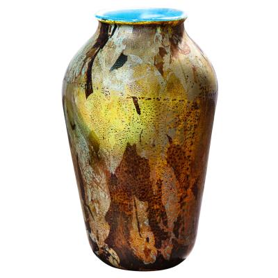 Aldo Nason Aldo Nason Handblown Glass Vase with Gold and Silver Foil 1960s