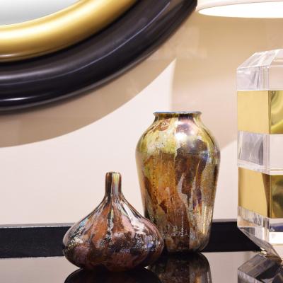 Aldo Nason Also Nason Handblown Glass Vase with Silver and Gold Foil 1960s