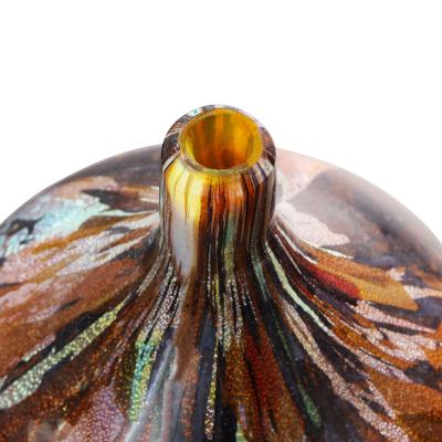Aldo Nason Also Nason Handblown Glass Vase with Silver and Gold Foil 1960s
