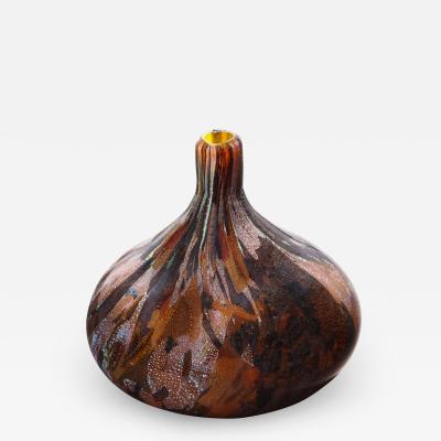 Aldo Nason Also Nason Handblown Glass Vase with Silver and Gold Foil 1960s