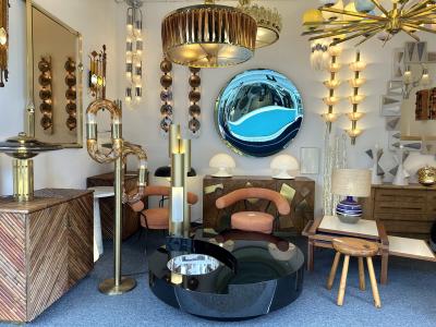 Aldo Nason Brass Chain Floor Lamp Murano Glass by Aldo Nason for Mazzega Italy 1970s