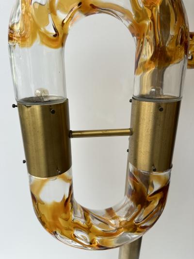 Aldo Nason Brass Chain Floor Lamp Murano Glass by Aldo Nason for Mazzega Italy 1970s