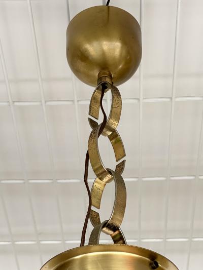 Aldo Nason Brass Chain Pendant Murano Glass by Aldo Nason for Mazzega Italy 1970s