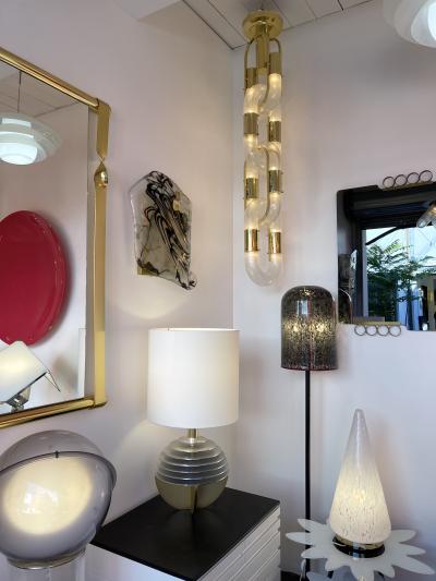 Aldo Nason Brass Chandelier Chain Murano Glass by Aldo Nason for Mazzega Italy 1970s