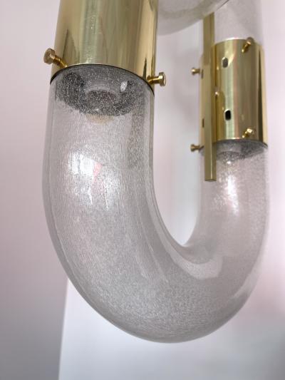 Aldo Nason Brass Chandelier Chain Murano Glass by Aldo Nason for Mazzega Italy 1970s