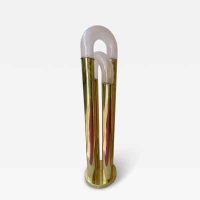 Aldo Nason Brass Floor Lamp Murano Glass by Aldo Nason for Mazzega Italy 1970s