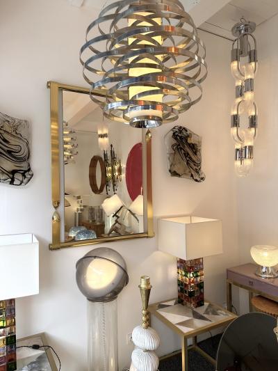 Aldo Nason Chain Chandelier Murano Glass Metal by Aldo Nason for Mazzega Italy 1970s
