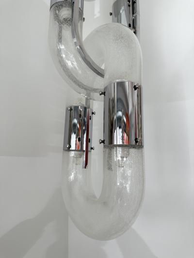 Aldo Nason Chain Chandelier Murano Glass Metal by Aldo Nason for Mazzega Italy 1970s