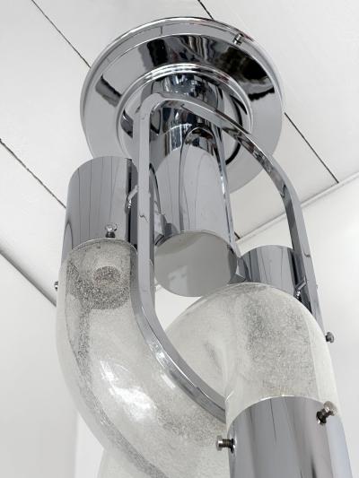 Aldo Nason Chain Chandelier Murano Glass Metal by Aldo Nason for Mazzega Italy 1970s