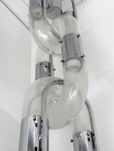 Aldo Nason Chain Chandelier Murano Glass Metal by Aldo Nason for Mazzega Italy 1970s