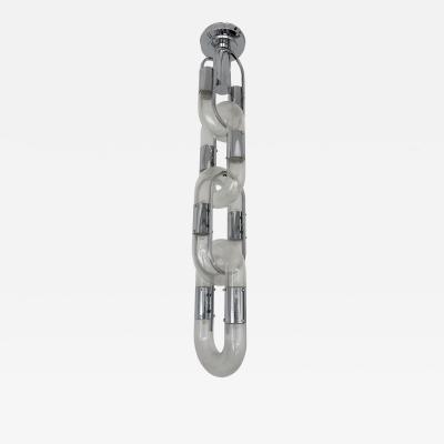 Aldo Nason Chandelier Chain Murano Glass Metal by Aldo Nason for Mazzega Italy 1970s