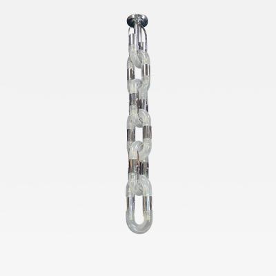 Aldo Nason Chandelier Chain Murano Glass Metal by Aldo Nason for Mazzega Italy 1970s