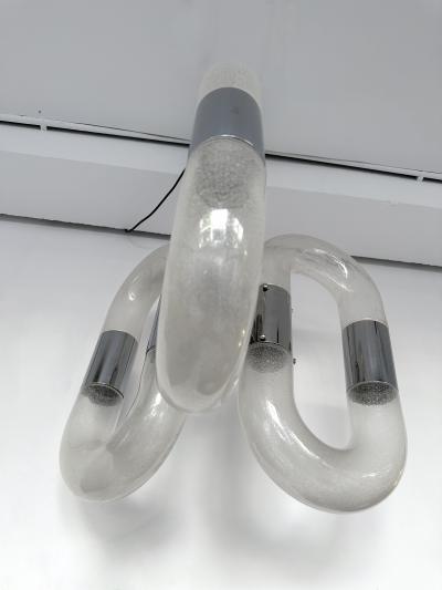 Aldo Nason Chandelier Murano Glass and Metal by Aldo Nason for Mazzega Italy 1970s