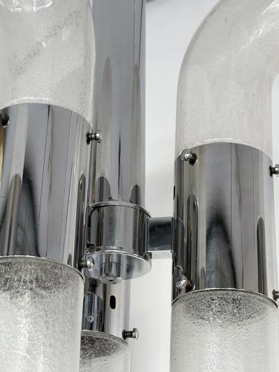 Aldo Nason Chandelier Murano Glass and Metal by Aldo Nason for Mazzega Italy 1970s