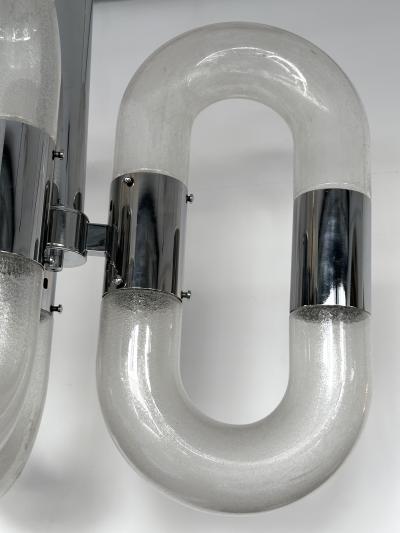 Aldo Nason Chandelier Murano Glass and Metal by Aldo Nason for Mazzega Italy 1970s