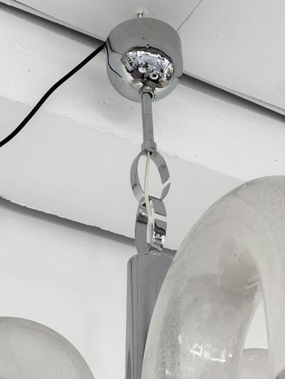 Aldo Nason Chandelier Murano Glass and Metal by Aldo Nason for Mazzega Italy 1970s