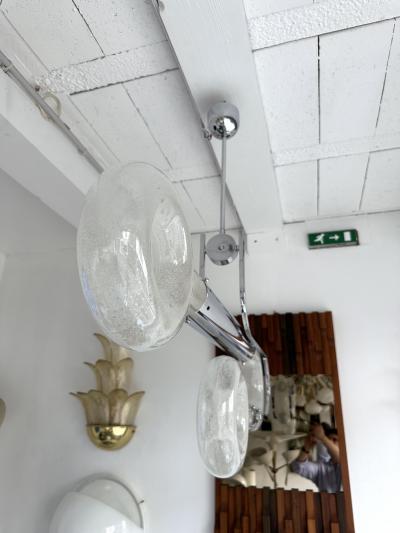 Aldo Nason Chandelier Murano Glass and Metal by Aldo Nason for Mazzega Italy 1970s