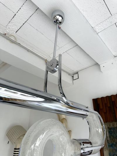 Aldo Nason Chandelier Murano Glass and Metal by Aldo Nason for Mazzega Italy 1970s