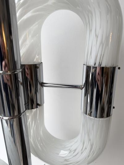 Aldo Nason Metal Chain Floor Lamp Murano Glass by Aldo Nason for Mazzega Italy 1970s