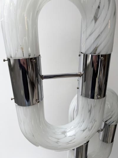 Aldo Nason Metal Chain Floor Lamp Murano Glass by Aldo Nason for Mazzega Italy 1970s