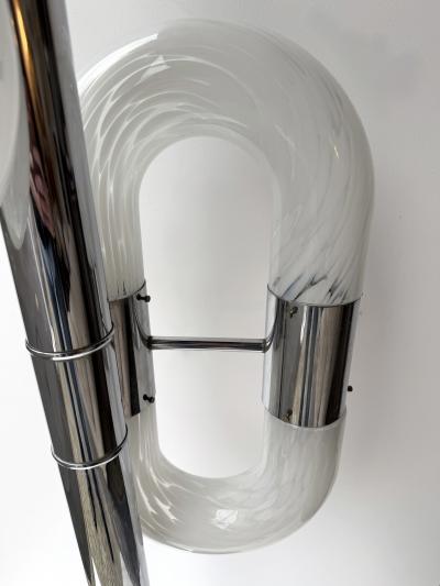 Aldo Nason Metal Chain Floor Lamp Murano Glass by Aldo Nason for Mazzega Italy 1970s