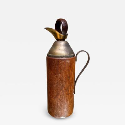 Aldo Tura 1950s Aldo Tura Carafe Pitcher Teakwood and Brass Italy