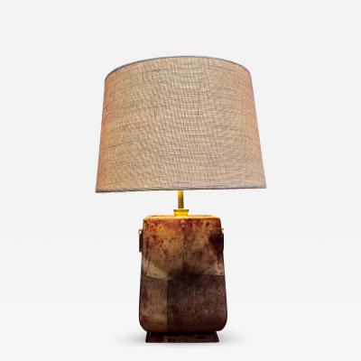 Aldo Tura 1960s Elegance Aldo Tura Lacquered Parchment Bronze Table Lamp Italy