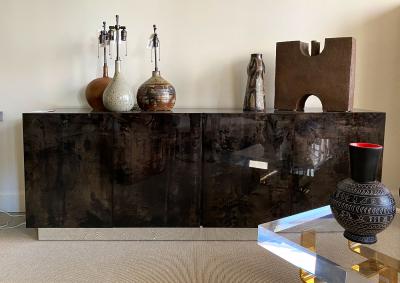 Aldo Tura ALDO TURA GREY DYED PARCHMENT SIDEBOARD